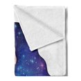thumbnail image 2 of Celestial Soft Flannel Fleece Throw Blanket, Cancer Zodiac with Long Wavy Galaxy Haired Girl and Constellation, Cozy Plush for Indoor and Outdoor Use, 50" x 70", Violet and Multicolor, by Ambesonne, 2 of 5