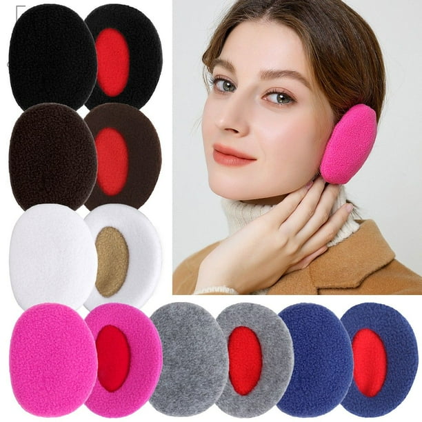 Gustave 2Pcs Bandless Ear Warmers Fleece Ear Muffs Ear Covers Unisex