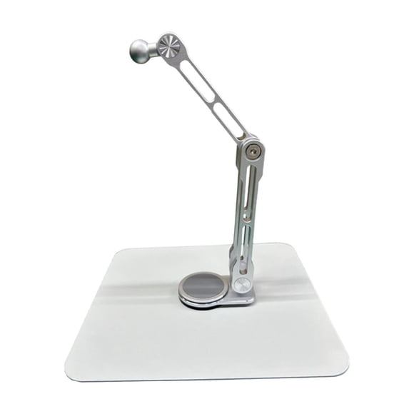 Soporte para tableta con cabeza esférica, soporte para teléfono, altura ajustable, soporte universal para tableta Plata