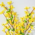 thumbnail image 5 of 4PCS Artificial Flowers Forsythia Branches Yellow Silk Fake Winter Jasmine, Long Stem Faux Forsythia Stems Flowers Floral Arrangement for Home Wedding Vase Party Cemetery Decor, 5 of 7
