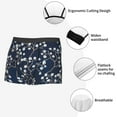 thumbnail image 3 of Yiaed Cherry Blossoms on Navy Background Print Men's Soft Cotton Boxer Shorts Breathable Boxers Underwear Moisture-Wicking Underwear Stretch Boxer Briefs for Man-X-Large, 3 of 5