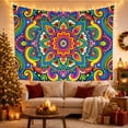 thumbnail image 3 of Vibrant Psychedelic Mandala in Swirling Floral Pattern, Mystical Boho Decor for Art Lovers, Bohemian Wall Art Housewarming Gift Tapestry Wall Hanging for Bedroom, Living Room and Dorm, 3 of 7