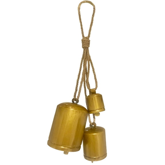 Haute Decor Group of 3 Hanging Bells, Assorted Sizes (Antique Gold)