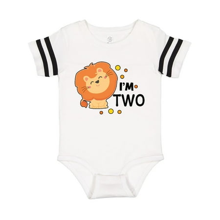 

Inktastic Im Two with Cute Smiling Lion Gift Baby Boy or Baby Girl Bodysuit