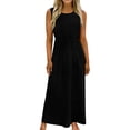 thumbnail image 2 of XiYing Robes pour Femmes, Robe Décontractée Ample à Col Rond pour Femme, Robe Maxi d'Été Sans Manches pour Usage Quotidien, Design Fluide Uni, P-TTG, une Pièce, 2 of 6