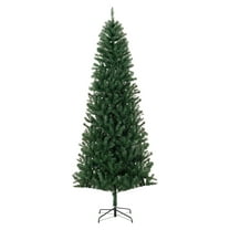 8ft Slim Artificial Christmas Tree, Unlit Fir Tree with 1168 Tips, Realistic Branches, Space Saving Design