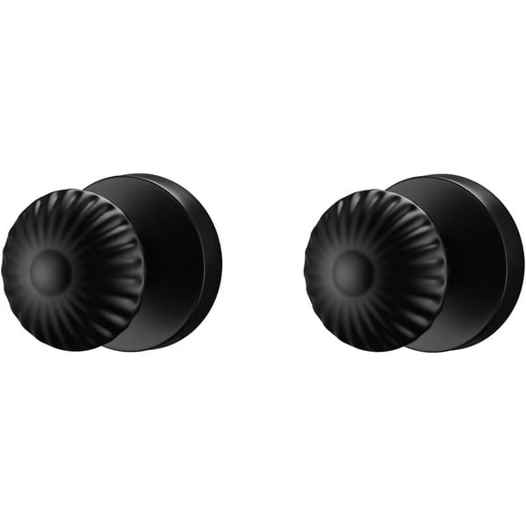 shiyou-Interior Door Knobs for Closet, Heavy Duty Matt Black Door Knob Door Handles, Seashell Dummy Knob with Round Rosette