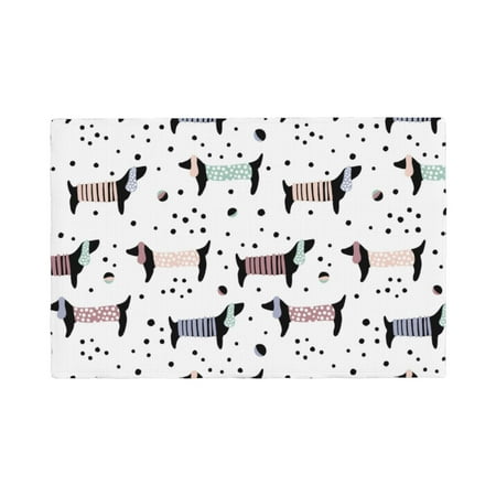 

Placemats Set of 4 dachshunds polka dots cute Heat Resistant Non - Slip Place mats Waterproof table mat for Kitchen Dining-4片装