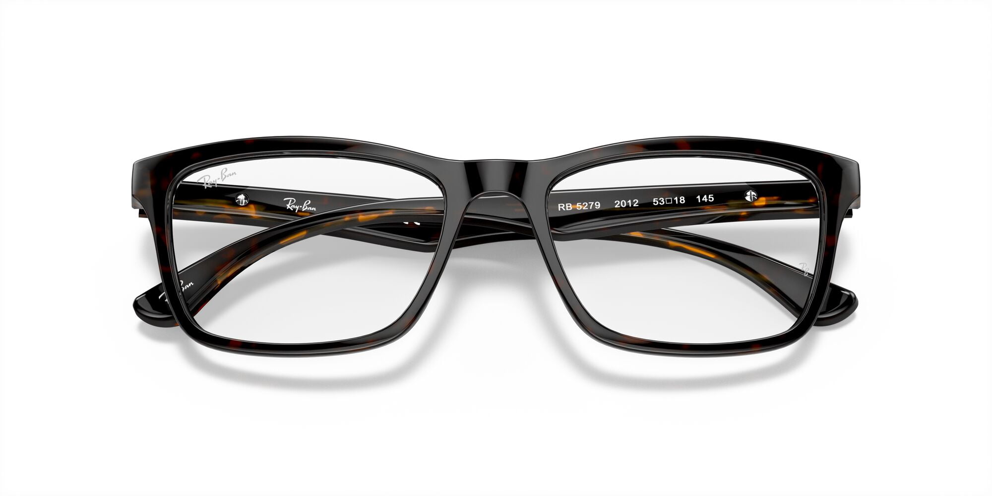 Ray-Ban RB5279 Optics Glasses, Prescription Eyeglasses with Case, Demo Lens/Dark Havana, Size 57