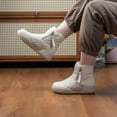 thumbnail image 3 of justharion Bottes de Neige d'Hiver Chaussures Doublées Chaudes Bottines de Travail Mode pour Randonnée Randonneur Hiver 36 Beige, 3 of 9
