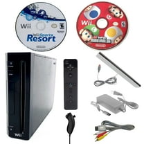 Restored Nintendo Wii Console with Sports Resort and New Super Maio Bros, Black (Refurbished)