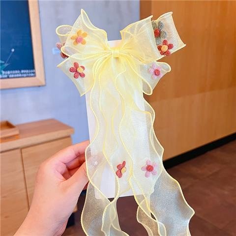 Pinza para el pelo con lazo para niña, accesorio para el pelo con forma de princesa, con diseño de nieve y hielo