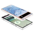 thumbnail image 4 of Designed for Google Pixel 6a Marble Case, Ultra Thin Girls Women Plating Marble Designed Flexible Soft TPU IMD Marble Protective Case Cover for Google Pixel 6a - Blue, 4 of 6