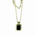 thumbnail image 5 of Layered Gold Choker Necklace for Women Dainty Black Square Pendant 18K Gold Plated Stainless Steel Chain Link Jewelry for Mother and Daughter (Black), 5 of 5