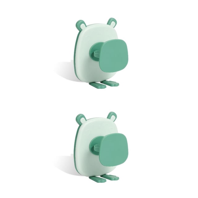 Wosthever Soporte para cepillo de eléctrico montado en la pared, ahorro de espacio, estante autoadhesivo de dibujos animados, perforador, Verde 2piezas Wosthever CBP192959