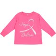 thumbnail image 3 of Inktastic Hope Believe Breast Cancer Ribbon Boys or Girls Long Sleeve Toddler T-Shirt, 3 of 5
