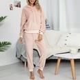thumbnail image 3 of Scyoekwg Womens Two Piece Sets Fall Outfits Long Sleeve Sweatshirt Jogger Sweatpant Matching Outfits Casual Two Piece Set Fashion Lounge Set (Pink,M), 3 of 6