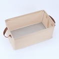 thumbnail image 3 of Unique Bargains Fabric Storage Bin with Handles, Collapsible Basket Beige 19*11*8in, 3 of 7