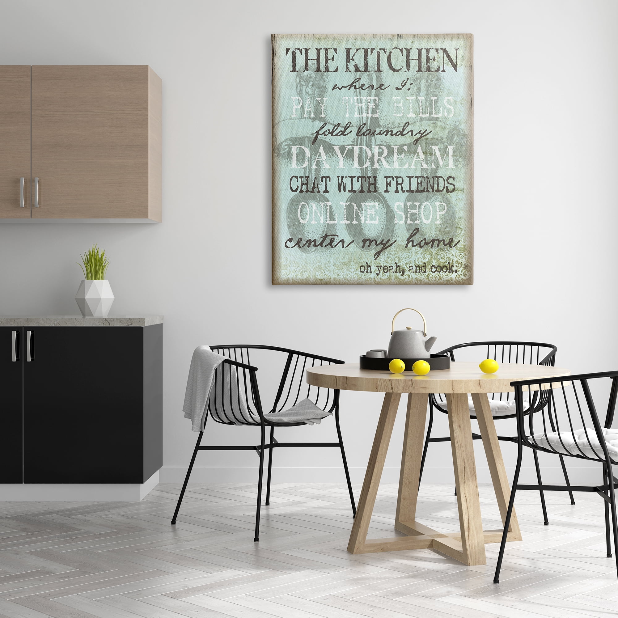 Stupell Industries Humorous Kitchen List Sign Vintage Weathered Style Graphic Art Gallery Wrapped Canvas Print Wall Art, Design by Graffitee Studios