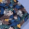 thumbnail image 3 of Playeras Camisa de vestir vintage con botones de manga corta hawaiana de playa con estampado floral suelto para hombre (Navy, 3XL), 3 of 6