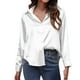 thumbnail image 1 of Camisa de manga larga de satén para mujer - Elegante blusa de imitación de seda - Corte holgado para la oficina o una fiesta, 1 of 5