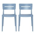 thumbnail image 3 of WestinTrends Playa Outdoor Modern Stackable Plastic Patio Dining Chairs (Set of 2), Blue, 3 of 14