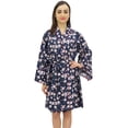thumbnail image 1 of Bimba Robe Kimono de Demoiselle d'Honneur à Manches Longues Imprimée Florale Blanche pour Femmes - 26, 1 of 5