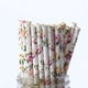 thumbnail image 2 of 25/50/100 Uds pajitas de papel románticas biodegradables Vintage Retro Floral pajitas de papel para beber decoración de Navidad eventos de boda, 2 of 4