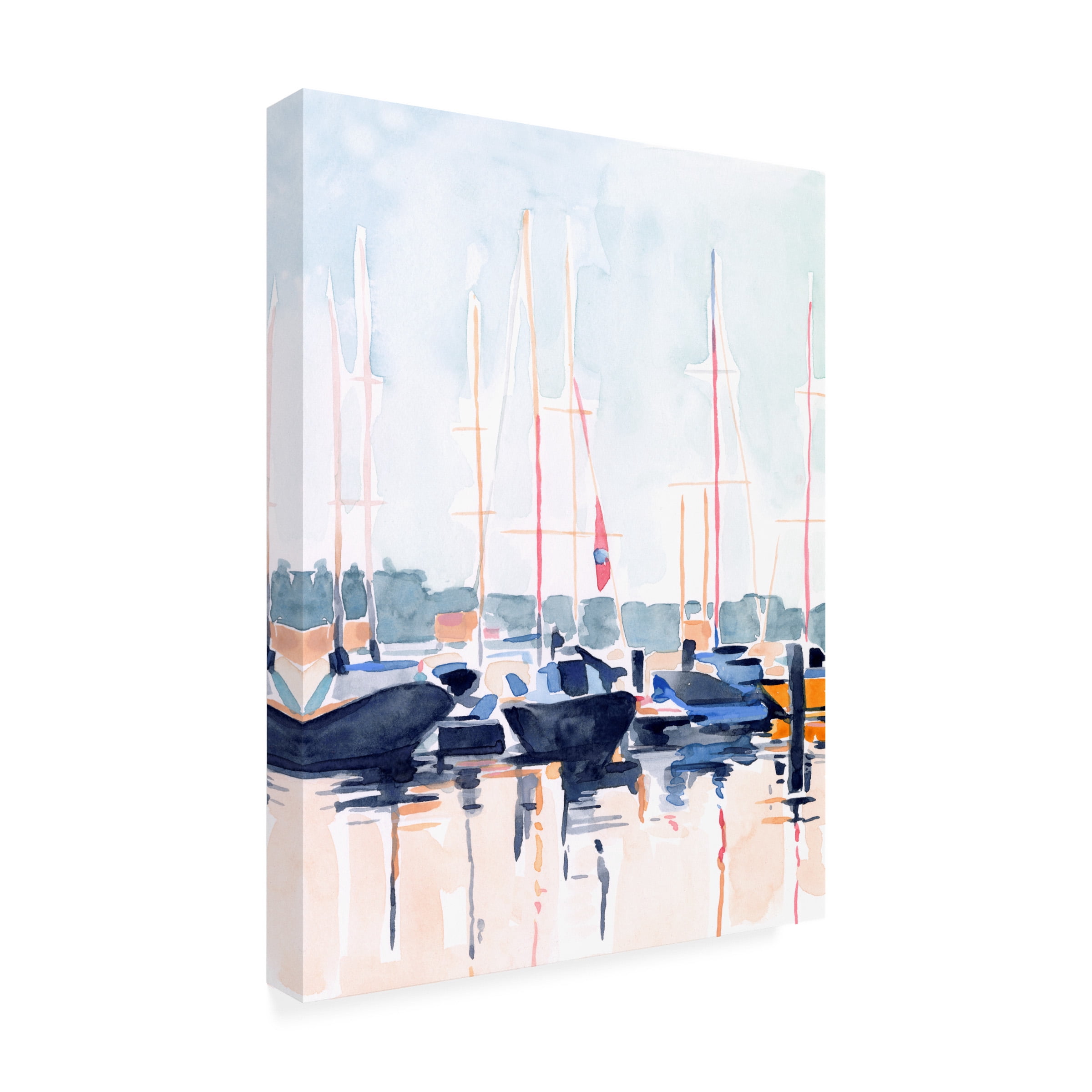 Emma Scarvey 'Watercolor Boat Club II' Canvas Art