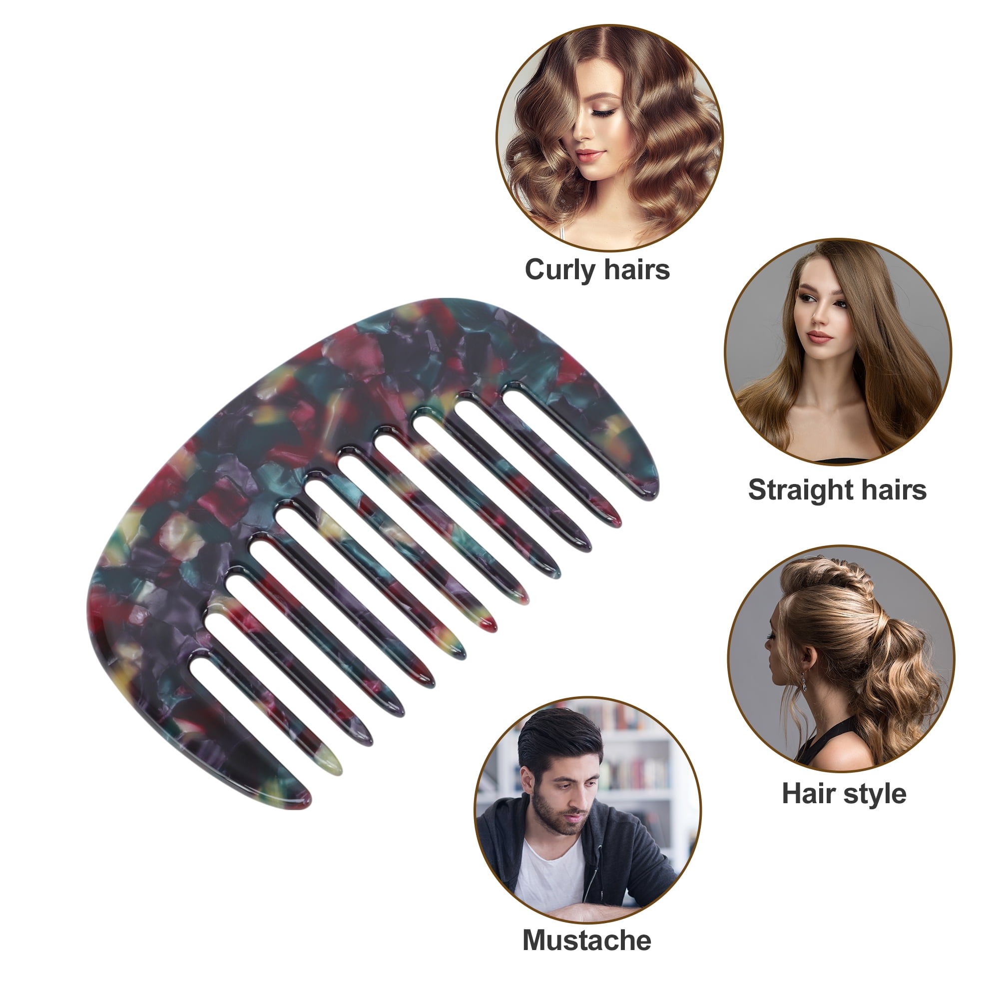 Unique Bargains 1 Pc Mini Wide Tooth Comb for Women Pocket Size Black 3.39"x1.97"