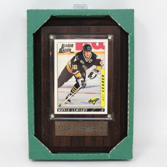 NHL PLAQUE WITH CARD 4X6 PENGUINS MARIO LEMIEUX
