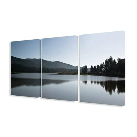 Stupell Industries Mountains and Lake 3 Piece Photographic Print Canvas Set