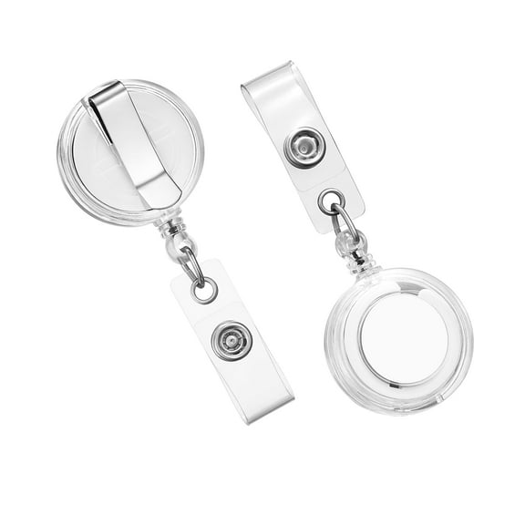 Staples Badge Reels 33" Retractable Cord Length Vinyl/Metal Translucent 50/Carton 18916/3748085VS