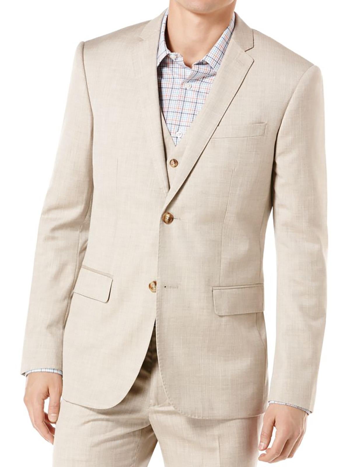 Perry Ellis Mens Suit Separate Business Two-Button Blazer Beige 42R ...