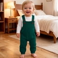thumbnail image 5 of BRGZLK Baby Boys Girls Knit Overalls 2026 Autumn Winter Solid Color Knitted Jumpsuit Long Pants for Toddlers Newborn Infants Green 6-12 Months, 5 of 7