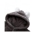 thumbnail image 3 of Infant Baby Girl Boy Fall Winter Outfits Bear Ears Hooded Romper Jumpsuit Bodysuit Warm Fleece Clothes Toddle lothing Fleece Clothing 0-12 M, 3 of 7