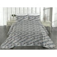 thumbnail image 2 of Ambesonne Scandinavian Quilted Bedspread Set 3 Pcs, Nordic Sketches Print, Twin, White Sea Blue and Rose, 2 of 4