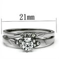 thumbnail image 2 of Luxe Jewelry Designs 2-Piece Women's Stainless Steel Wedding Ring Set with Cubic Zirconia Stones,, 2 of 4