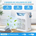 thumbnail image 3 of Ventilador de Aire Acondicionado, Mini Enfriador de Aire Evaporativo con 3 Velocidades y 2 Modos de Pulverización, Aire Acondicionado Portátil con 650ml de Tanque de Agua para Oficina,Dormitorio,Coche, 3 of 5