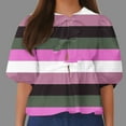 thumbnail image 2 of Summer Saving! Ashirexll Women's T-shirts, Womens Short Sleeve Tops, Women's Lantern Sleeve Tie Pleated Short Round Neck T-shirt Top, 2 of 5