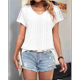 thumbnail image 5 of Tops de Verano para Mujer, Moda 2025, Camisetas con Cuello en V Cruzado y Ojales, Camisetas Holgadas Informales de Corta, Camisetas Blancas de Moda M, 5 of 9