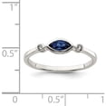 thumbnail image 3 of Sterling Silver Polished Created Sapphire And White Topaz Ring (Size 7) Made In Thailand qr7065sep-7, 3 of 5