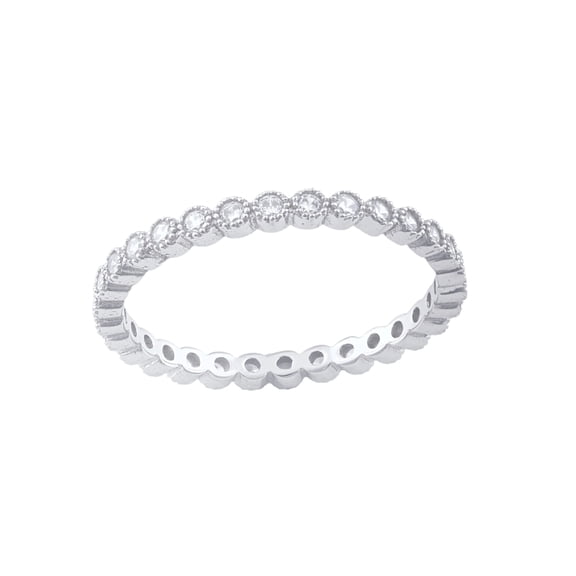 SilverCloseOut Stackable Eternity Band, 925 Sterling Silver Cz
