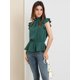 thumbnail image 3 of Blusa Peplum Allegra K Volante Fruncido Manga De Aleteo Verde S, 3 of 6