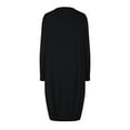 thumbnail image 5 of Women Long Sleeves Dresses Women's Casual Solid Color Long Sleeved Round Neck Dress Deals Black, S, 5 of 5