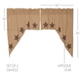 thumbnail image 2 of VHC Brands, Bingham Star, Cotton, 36x36x16, Applique Swag, Set of 2, Black, 2 of 5