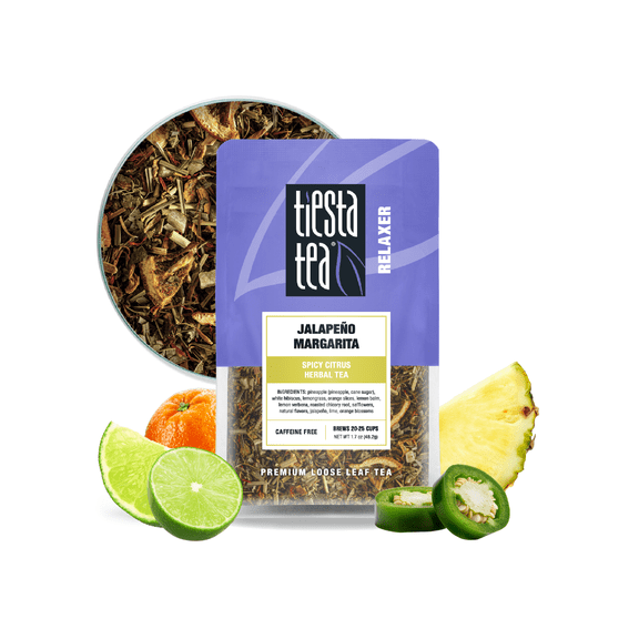 Tiesta Tea - Jalapeno Margarita Tea, Loose Leaf, Spicy Citrus Herbal Tea, Caffeine Free Relaxer Blend, Make Hot or Iced and Up to 25 Cups, 1.7 oz Resealable Pouch