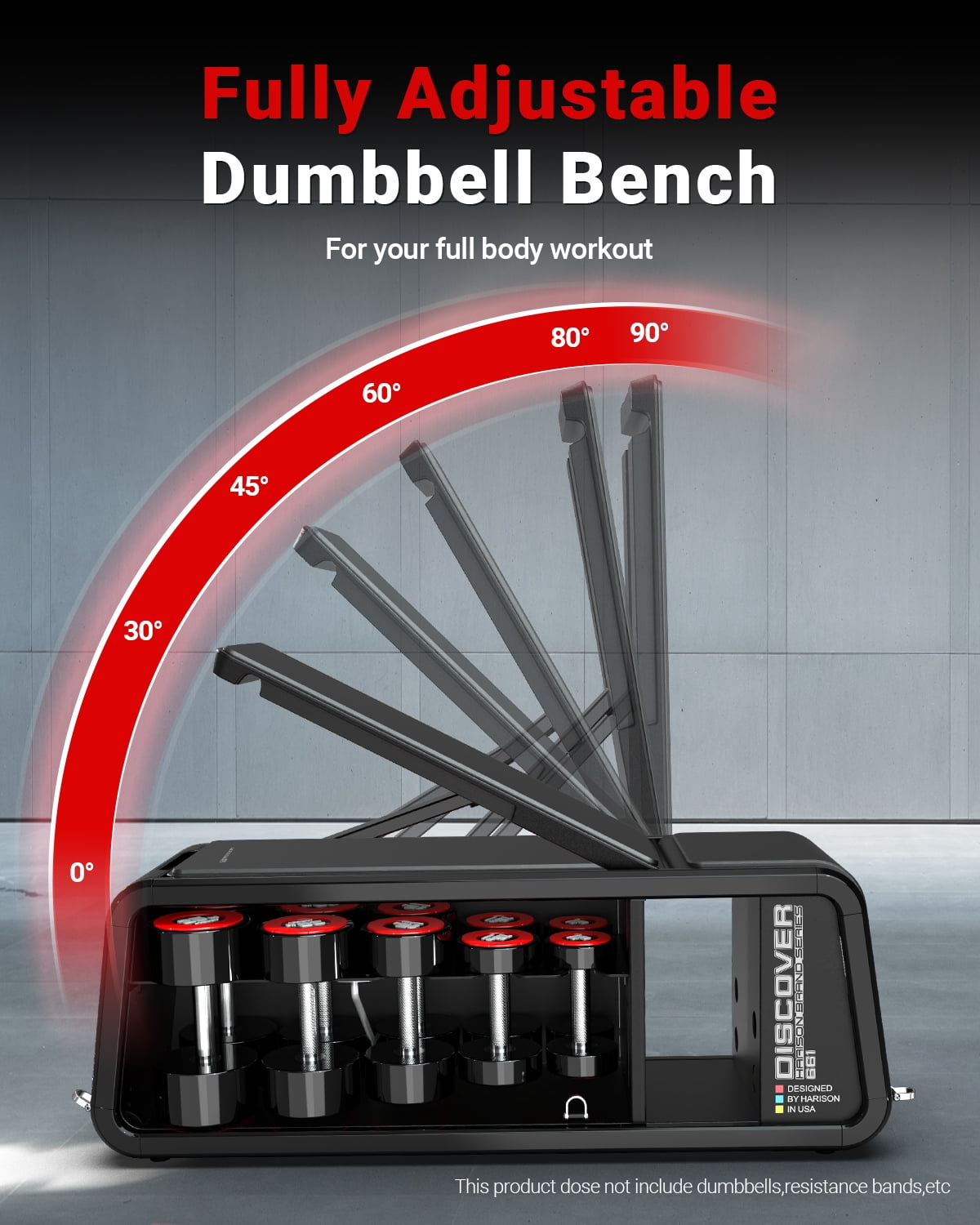 HARISON Muiti-Function Dumbbell Bench For Home Gym With 1200LBS Capacity, Adjustable Weight Bench (Dumbbells Not Included)