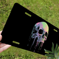 thumbnail image 5 of 1 Pcs 2D Flat License Plate Covers & Frames, Colorful Skull For Decorative Front, Waterproof For Decoration Aluminum License Plate Covers & Frames Cover For Men Women, 12" X 6", 5 of 6