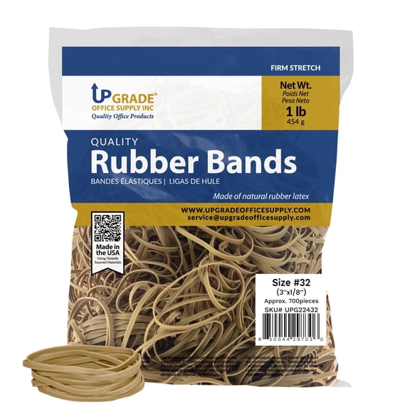 Upgrade Rubber Bands, Size 32, 1 lb Bag, Made in USA